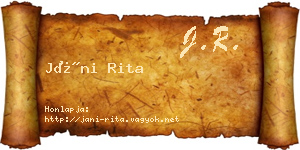 Jáni Rita névjegykártya