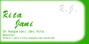 rita jani business card