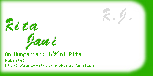 rita jani business card